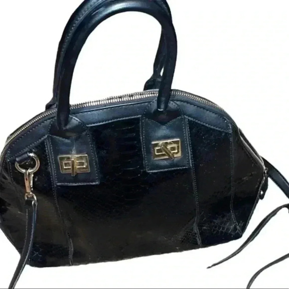 Leather Satchel , Gold Hardware - Picture 3 of 5